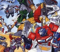 Autobots and Decepticons fight