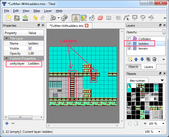 Making Ladders in Tiled for export to Unity Making Ladders in Tiled for export to Unity