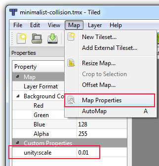 Map property, unity:scale Map property, unity:scale