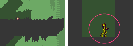 Samus between 2 blades of grass Samus between 2 blades of grass